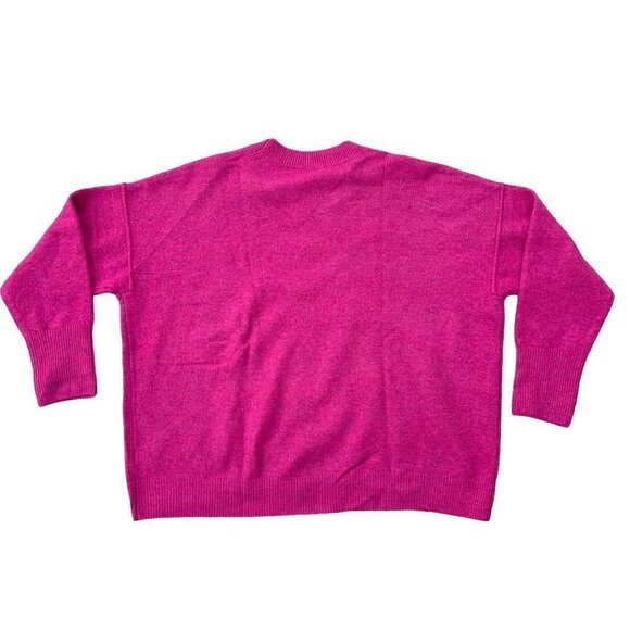 Vince Camuto LARGE Oversized Loose-Fit Cozy Barbie-Pink Sweater w FLAW (Read) - Picture 3 of 7